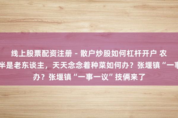 线上股票配资注册 - 散户炒股如何杠杆开户 农民聚积小区里一半是老东谈主，天天念念着种菜如何办？张堰镇“一事一议”技俩来了