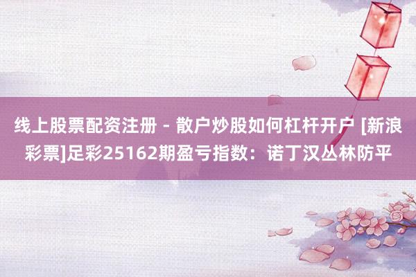 线上股票配资注册 - 散户炒股如何杠杆开户 [新浪彩票]足彩25162期盈亏指数：诺丁汉丛林防平
